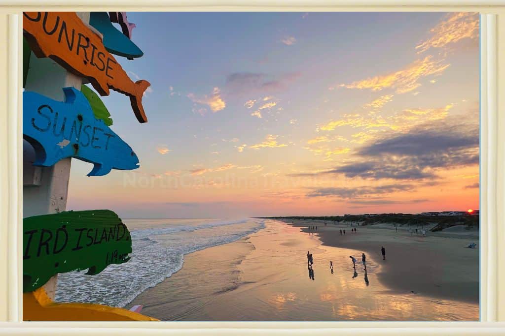 sunset from the Sunset Beach Pier in Sunset Beach, NC