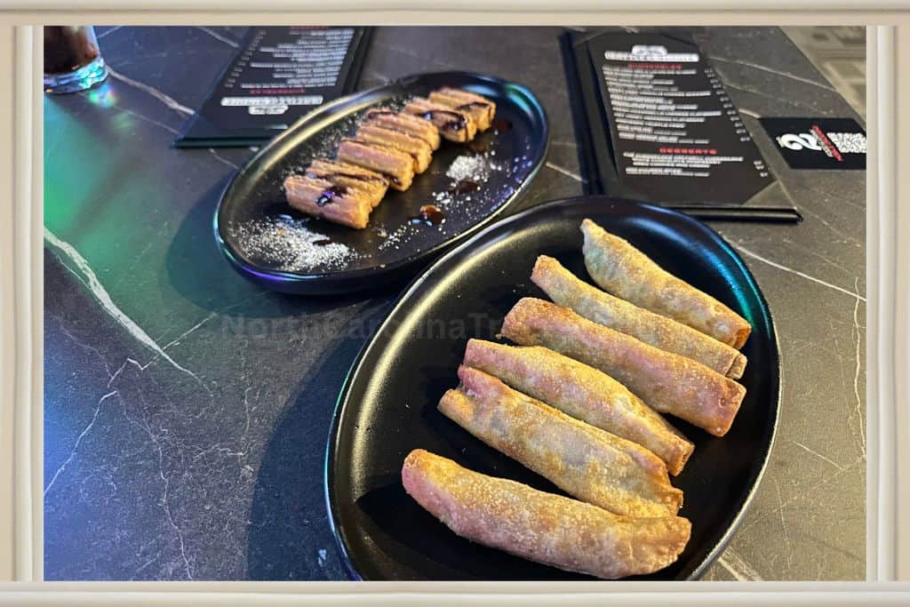 churros and philly cheese steak egg rolls 
Battle & Birdie, Raleigh